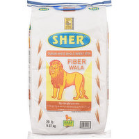 Sher - Sher Fibr Wala White W/W Atta Flour, 9.07 Kilogram