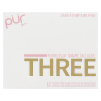 Pur - Premium Three Gum Bubblegum, 12 Each