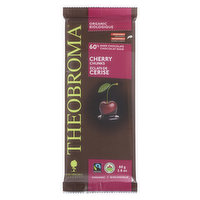 Theobroma - Dark Chocolate 60% Cherry Bar, 80 Gram