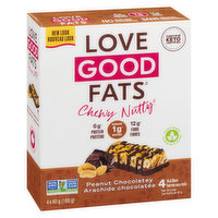 Love Good Fats - Chewy Nutty Bar Peanut Chocolatey, 4 Each