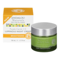 Andalou Naturals - Night Cream Brightening Purple Carrot + C Luminous, 50 Millilitre