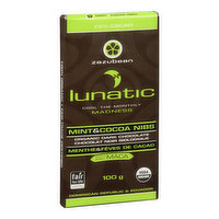 Zazubean - Dark Chocolate Lunatic Mint Cocoa Nibs & Maca, 85 Gram