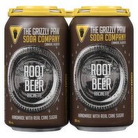 Grizzly Paw - Root Beer Soda, 4 Each