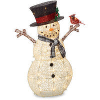 Snowman - Sculpture with Cardinal 39 Inch, 1 Each