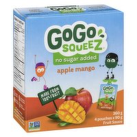 GoGo Squeez - Fruit Sauces, Apple Mango, 4 Each