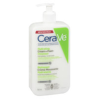 Cerave - Hydrating Cream-to-Foam Cleanser to Removes Makeup