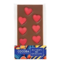 Cocoba - Jelly Hearts Milk Chocolate Bar, 100 Gram