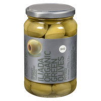 Illiada - Organic Pitted Green Olives, 370 Gram