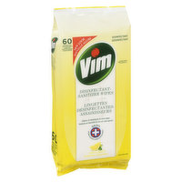 Vim - Disinfectant Sanitizer Wipes - Citrus Clean, 60 Each