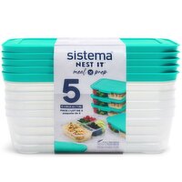 Sistema - Nest It Meal Prep Food Storage Containers w/ Lids, 1 Each