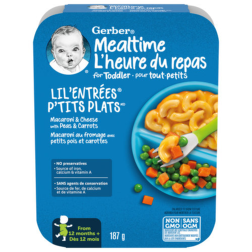 Gerber - Lil' Entrees Macaroni & Cheese with Peas Carrots