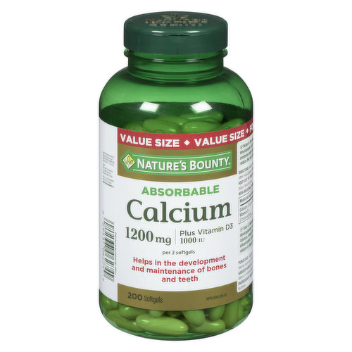 Nature's Bounty - Absorbable Calcium plus Vitamin D3 1000IU