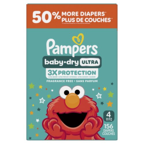 Pampers - Baby Dry Ultra Diapers, Size 4 - 156 Pack