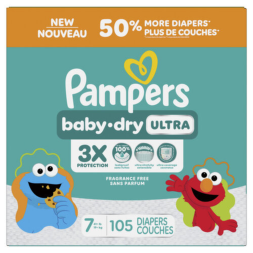 Pampers - Baby Dry Ultra Diapers, Size 7 - 105 Pack