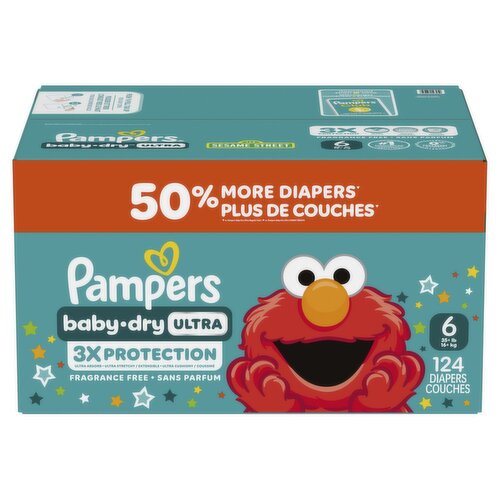 Pampers - Baby Dry Ultra Diapers, Size 6 - 124 Pack