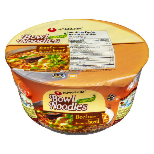 NONG SHIM - Bowl Noodle Soup - Beef Flavour