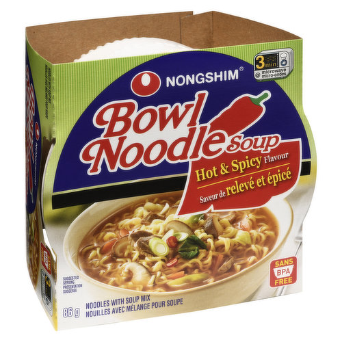 NONG SHIM - Bowl Noodle Soup - Hot & Spicy Beef Flavour