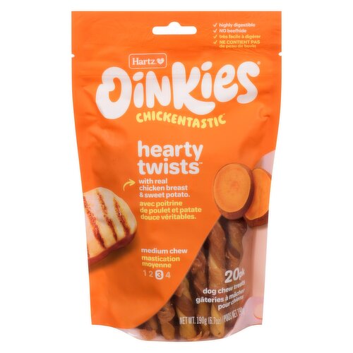 Hartz - Oinkies Chickentastic Hearty Twists Dog Treats