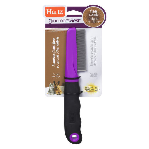 Removes fleas. Use On all Coat Types: Short, curly, long, heavy. Ergonomically designed handle for maximum comfort and control. Made with stainless steel pins.