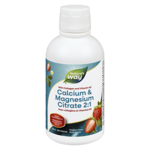 Nature's Way - Calcium Magnesium Citrate 2:1 with K2 Strawberry