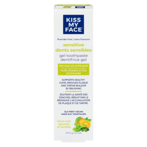 Kiss My Face - Gel Toothpaste Sensitive Fluoride Free Citrus Mint