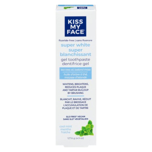 Kiss My Face - Gel Toothpaste Super White Fluoride Free Cool Mint