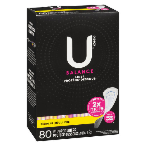  U by Kotex Lightdays Panty Liners, Regular, 129 Count (Pack of  2) : Health & Household