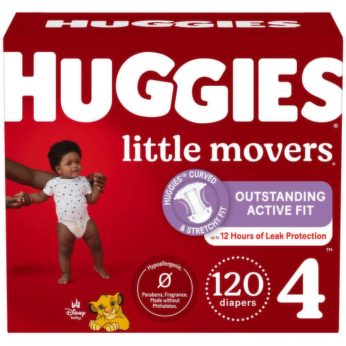 HUGGIES - Little Movers Diapers Step 4 Mega