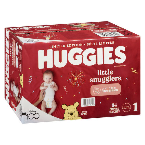 Gentle skin protection. Up to 14lbs. 84 diapers.