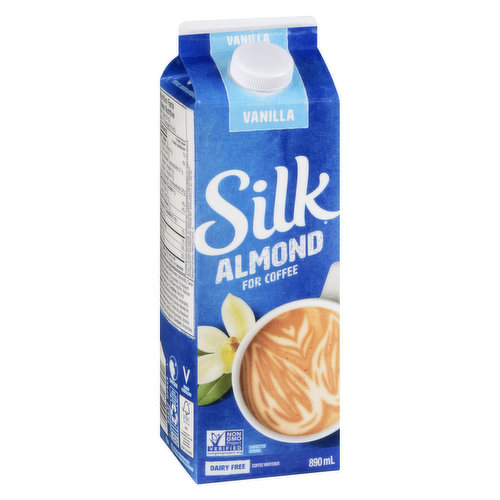 Perk up any coffee with an oh-so-creamy swirl of our Vanilla Almond coffee creamer. Silk Vanilla Almond for Coffee brings nutty flavor, a hint of vanilla and subtle sweetness, totally dairy-free. Because who doesnt love a little almond goodness and zing of vanilla flavour in their morning coffee? Go aheadswirl it in.