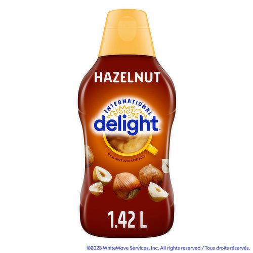This creamy blend brings home the rich flavour of hazelnuts. Warm, nutty, decadent, and a natural complement to any coffee. Enjoy a sweet, light moment of indulgence.At grocery stores in the 473 ml, 946 m, and 1.42L formats.