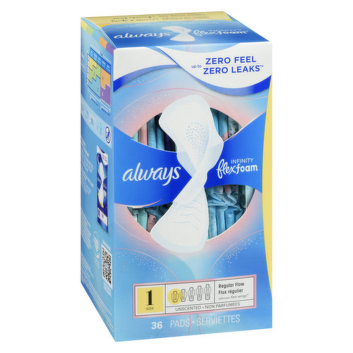 Always - Infinity Maxi Pads - Flex Foam Regular Size 1