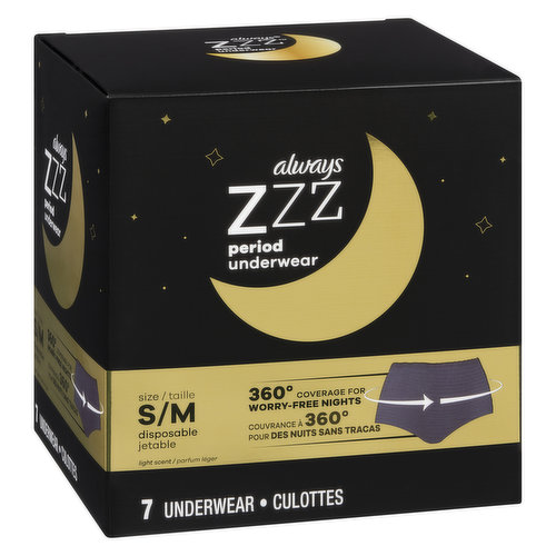 Always Zzz Period Underwear, Small