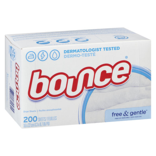 Bounce - Fabric Softner Sheets Free & Gentle