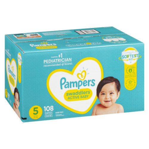 Pampers - Swaddlers Diapers - Size 5 Super Economy