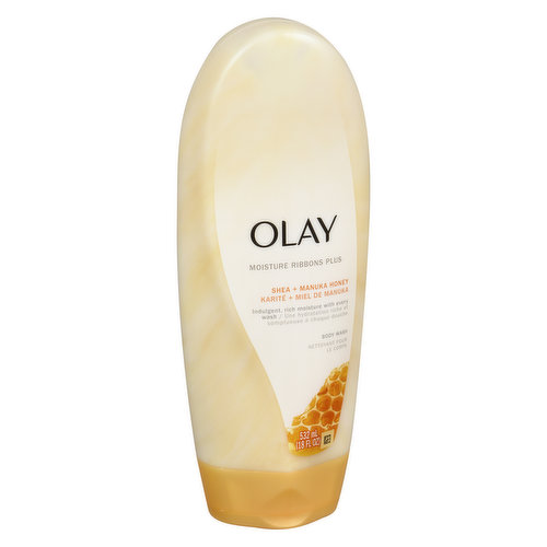 Olay - Bodywash for Women - Moisture Ribbons Plus Shea + Manuka Honey