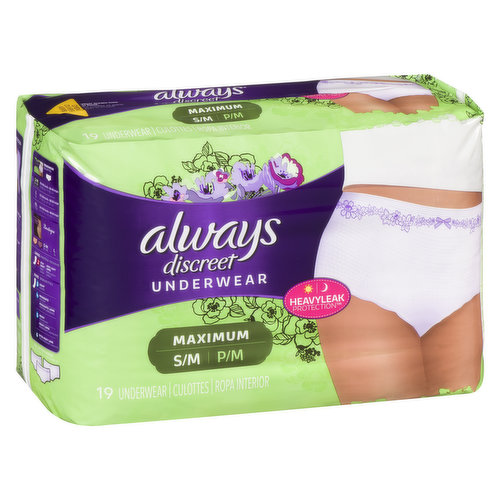 Always Discreet Maximum Size Small/Medium Incontinence Underwear