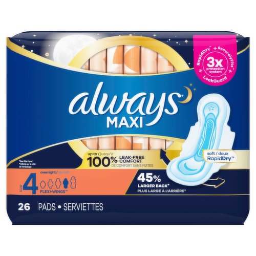 Always - Maxi Pads - Overnight - Save-On-Foods