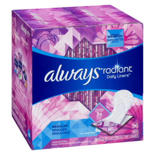 Always - Radiant Pantiliners Regular Unscented