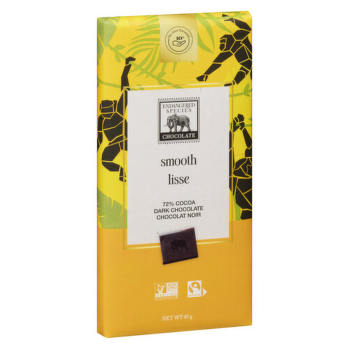 Endangered Species - Chocolate Bar - 72% Cocoa Dark Chocolate