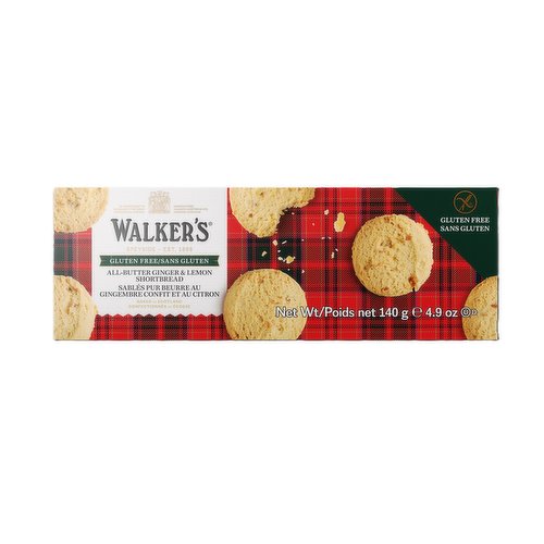 Walkers - Gluten Free Shortbread Cookies Ginger & Lemon