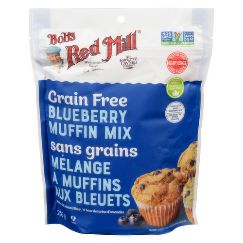 Bobs Red Mill Grain Free Blueberry Muffin Mix is a delicious, quick to prepare, easy-to-use mix that offers the scrumptious flavor and tempting aroma of traditional baked goods, without the grains. Its that simple. Mix up a batch today and enjoy everything youve been missing!