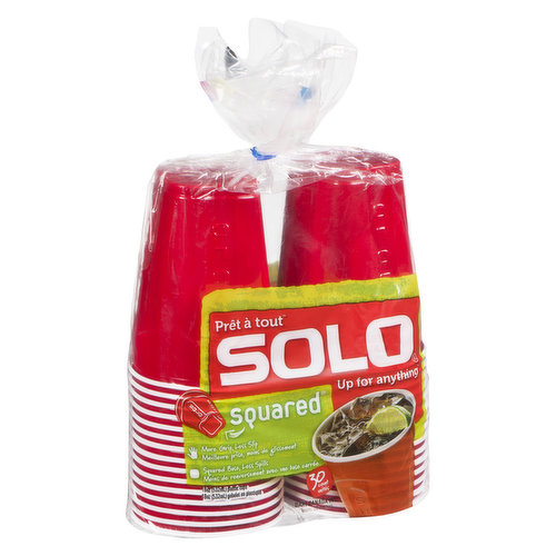 Solo Up for Anything Squared Plastic Cups, 30 count, 18 oz