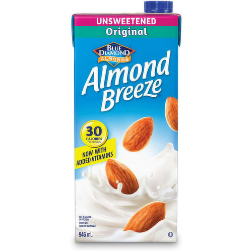 This non dairy beverage provides a touch of the almond's natural sweetness, but eliminates the added sugar. Soy & lactose free! 40 Calories per 240ml serving. Now with added vitamins.