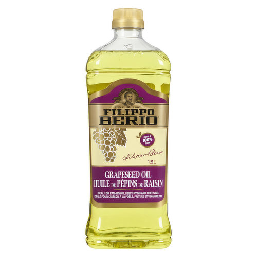 With its buttery taste and high smoke point of 216C/420F, Filippo Berio Grapeseed Oil is ideal for frying, grilling and baking.