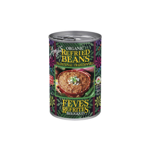 We blend organic pinto beans with traditional spices and a hint of onion and garlic for this classic Mexican dish