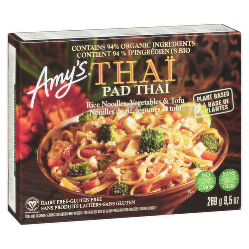 Frozen. Rice Noodles, Vegetarian and Tofu in a Thai Style Sauce. Gluten Free, Dairy Free.