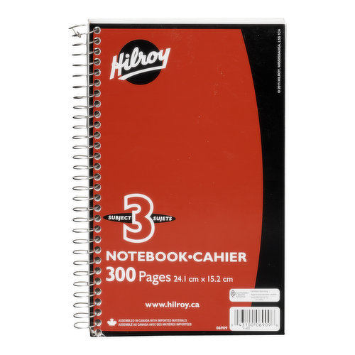 Hilroy - 3 Subject Notebook