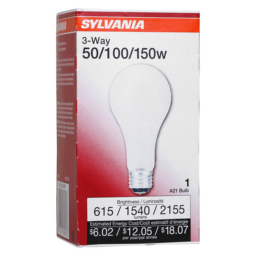 Sylvania - Bulb 3Way 1/50-100-150