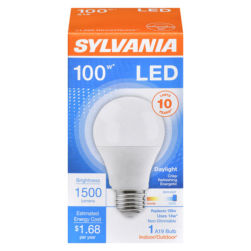Sylvania - LED 100W A19 Daylight Non-Dimmable Frosted